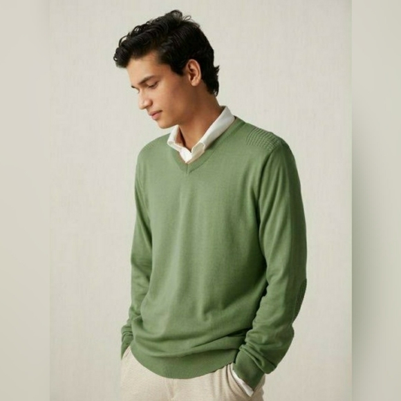 Banana Republic Other - Banana Republic Silk Cashmere Luxury Blend Green V Neck Pullover Sweater sz. M